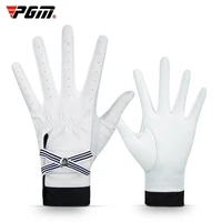 1pair pgm golf gloves women with mark sheep skin breathable genuine leather sport gloves anti slip training mittens elegant