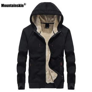 Мужская Флисовая Толстовка Mountainskin, черная однотонная толстовка с капюшоном, теплая верхняя одежда, размеры до 8XL, зима 2020