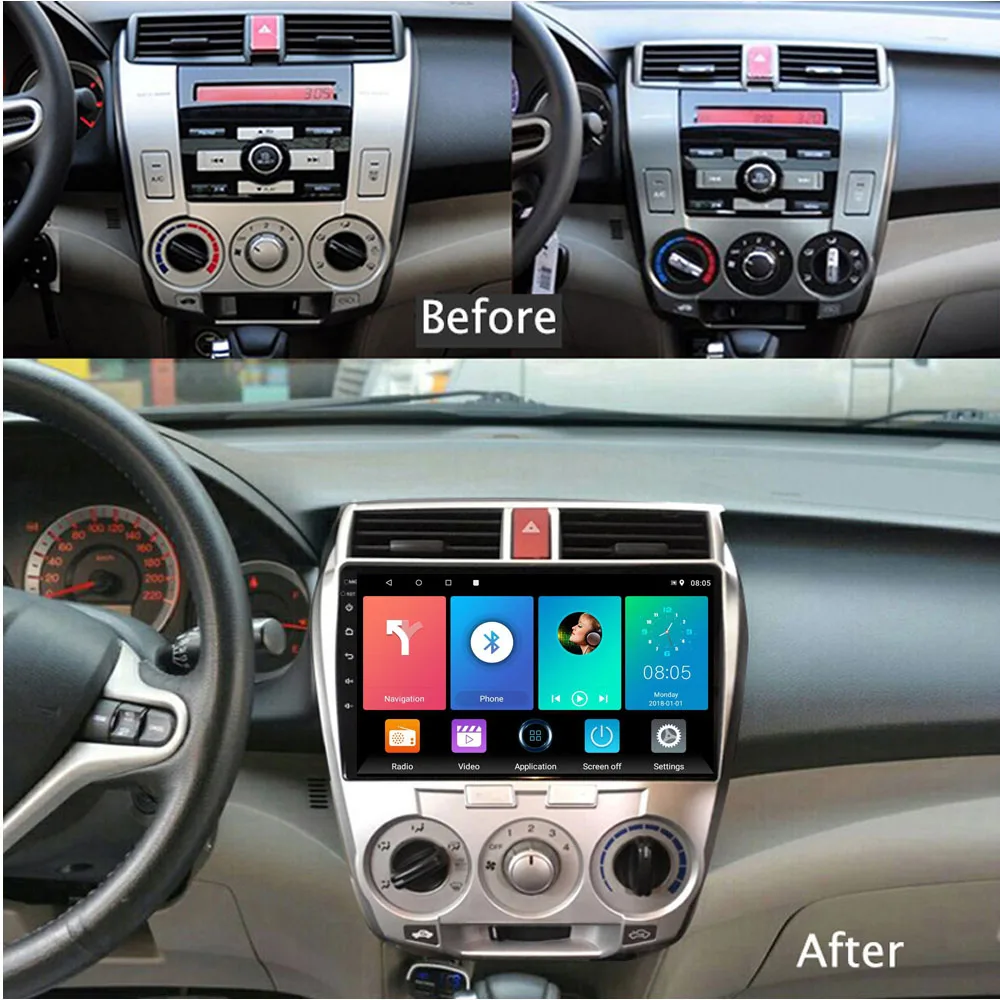 Автомобильный мультимедийный плеер easteregg 2 DIN для Honda CITY 2008 2014 Android 8 1 Авторадио GPS