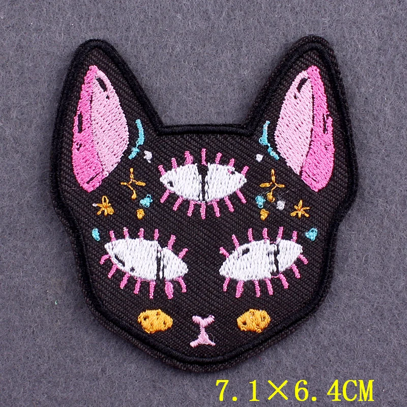 Вышитая нашивка killer Cat нашивки для одежды наклейки термоклейкие в стиле панк DIY на