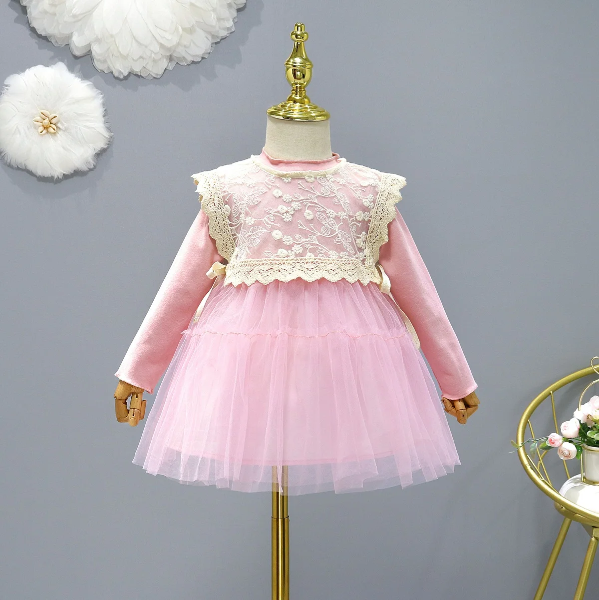 Baby Girls Dress Kids Clothes Princess Costume Lace Ruffles Spring Autumn 1-7 Years Party Dresses For Girl Children's Clothing
