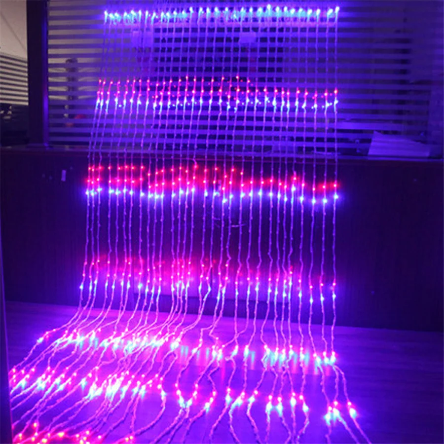 

3X3M 3Ｘ2Ｍ LED Christmas Waterfall Fairy String Lights Meteor Shower Garlands Lamp For Window Curtain Wedding Party Holiday Decor