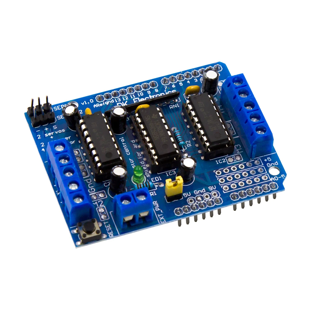L293D щит управления приводом двигателя двойной Плата расширения для Arduino Duemilanove, плата расширения привода двигателя
