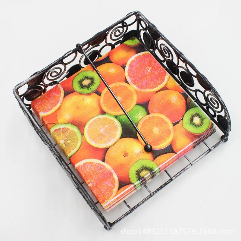 

20pcs Pomegranate Orange Fruit Theme Napkins Birthday Dessert Table Decoration Layout Disposable Tableware Paper Towel