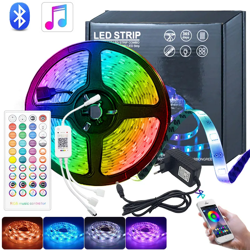 Bluetooth Музыка Управление Цветных (RGB) светодиодных лент: 5 м 10 SMD 5050 2835 огни Felixble