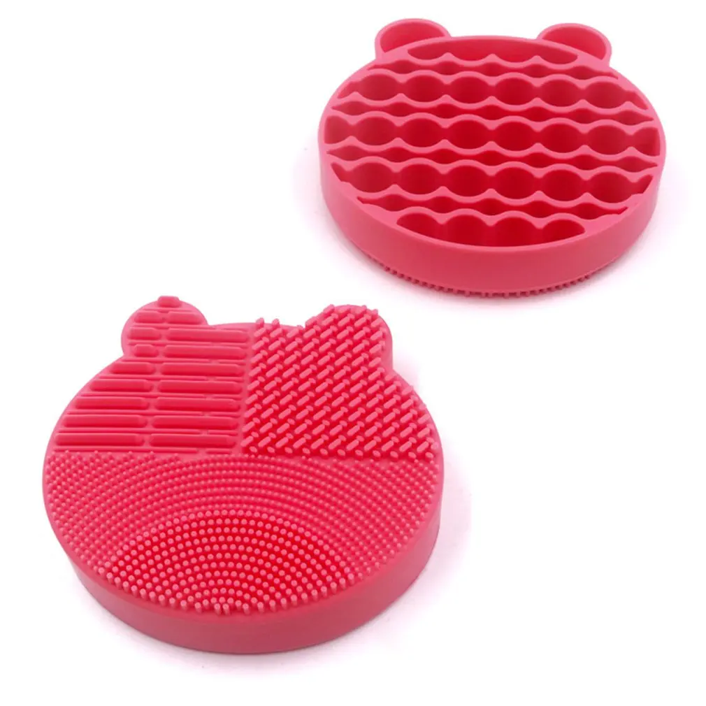 

Portable Lovely Brush Cleaner Washing Brush Pad Cleaning Mat Makeup Brush Cleaner Universal Make up Tool Scrubber Box