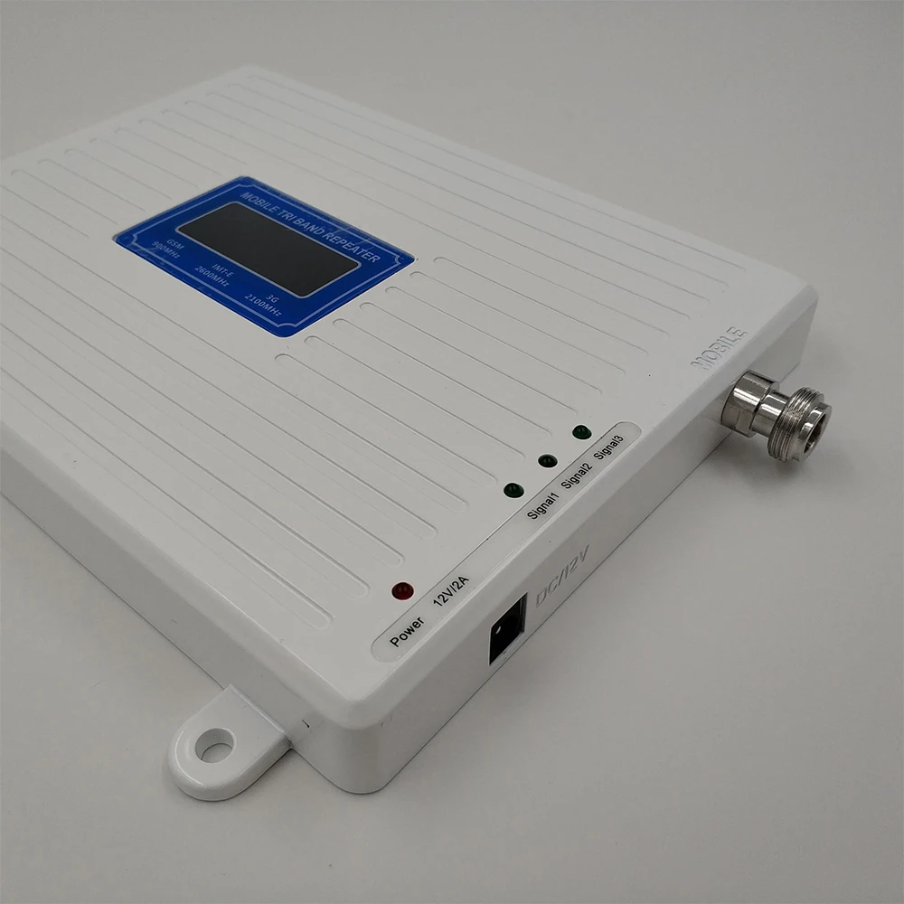 

2G 3G 4G Tri Band Signal Booster GSM Repeater 900+(B1)WCDMA 2100+(B7)FDD LTE 2600 Cellphone Signal Repeater Mobile Amplifier