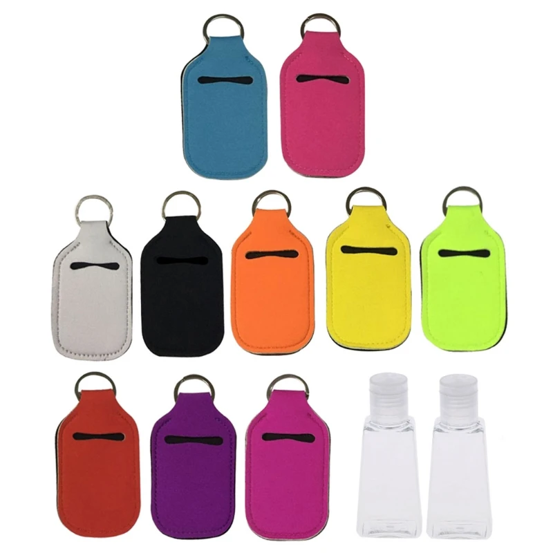 

Empty Travel Size Bottle Hand Sanitizer Bottle Holder Refillable 30ML Bottles Reusable Bottles with Keychain Carriers