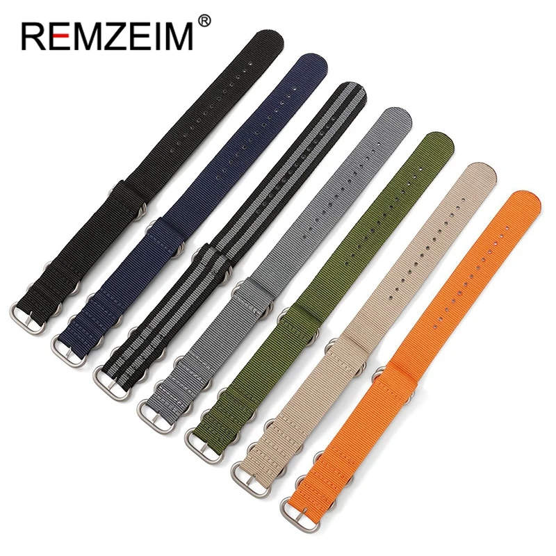 

Heavy Duty Nylon Watchband 18mm 20mm 22mm 24mm For NATO ZULU Strap Stripe Rainbow Canvas Replacement Bracelet 7 Colors