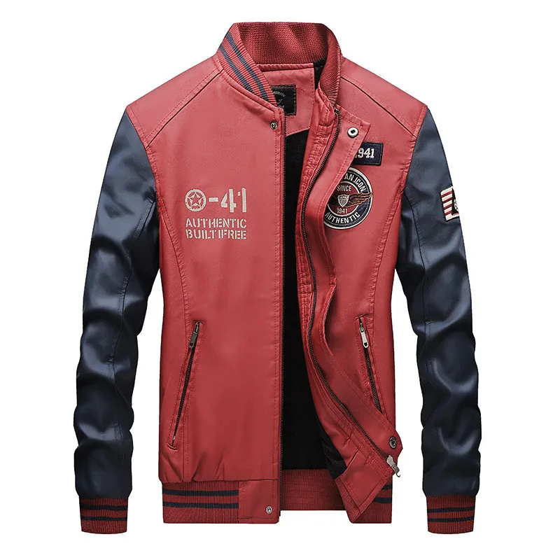 New Mens Leather Jackets New Casual Jacket Biker Leather Coats European Windbreaker Motorcycle Leather Jacket