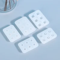 4pcs ball square cube beads mold bead with hole casting resin mold for beads making silicone mould