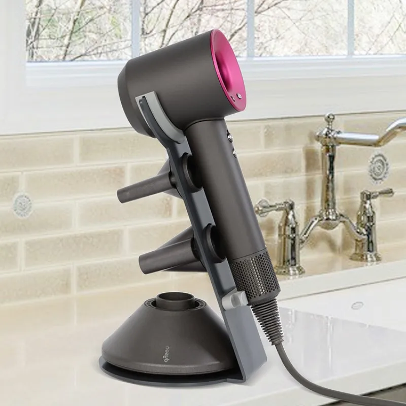 modern bathroom organizer stand type hair dryer holder portable bracket with super magnetic storage rack for dyson free global shipping