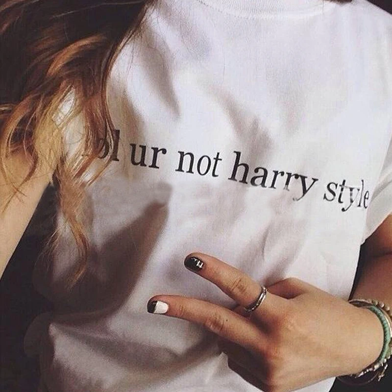 Женская футболка Lol Ur Not Harry Styles модная летняя с коротким рукавом буквенным