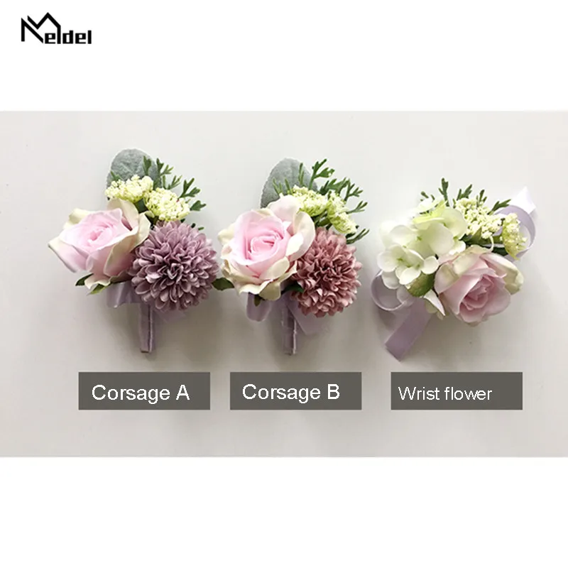 Бутоньерка Meldel с зелеными растениями свадебные булавки шелковый браслет на