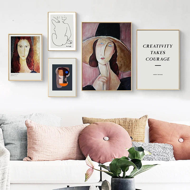 Настенная Картина на холсте Amedeo Modigliani Портрет женщины живопись Домашний Декор