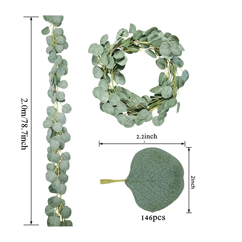Гирлянда из искусственного эвкалипта 1/2 м
