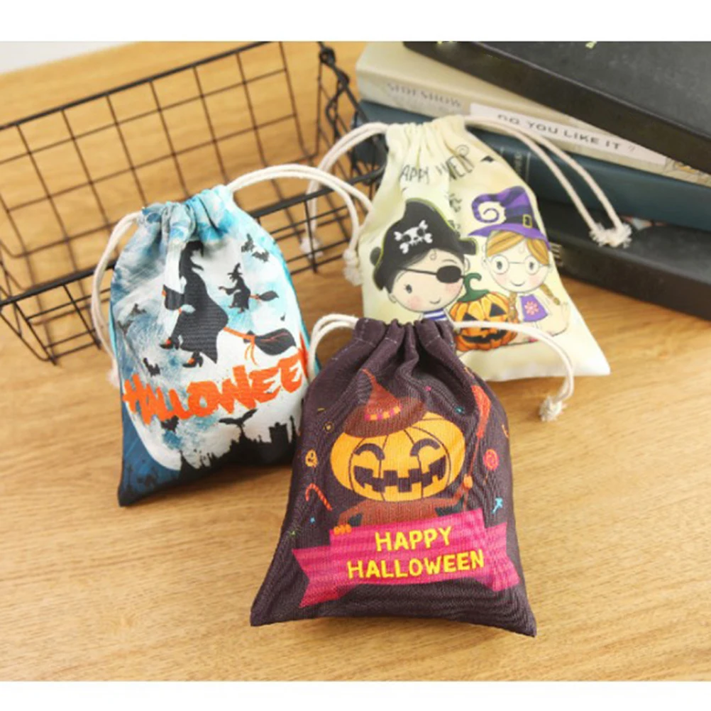 Сумка для конфет на Хэллоуин карманный Подарочный мешок шнурке с рисунком тыквы