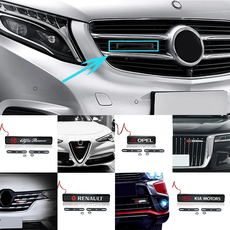 1 шт. Автомобильная Хромированная передняя решетка капота эмблема светильник