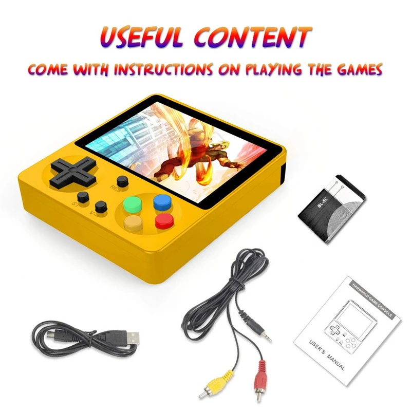 

Mini Game Console Portable Retro Handheld Game Machine Classical Button Game with 333 games supports AV TV connection