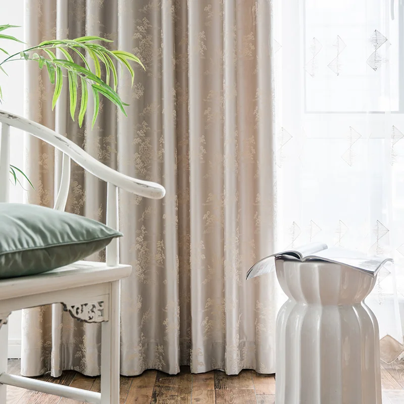 

Chinese Light Luxury New High-precision Blackout Curtains Embroidered Curtains Living Room Bedroom Den Floor