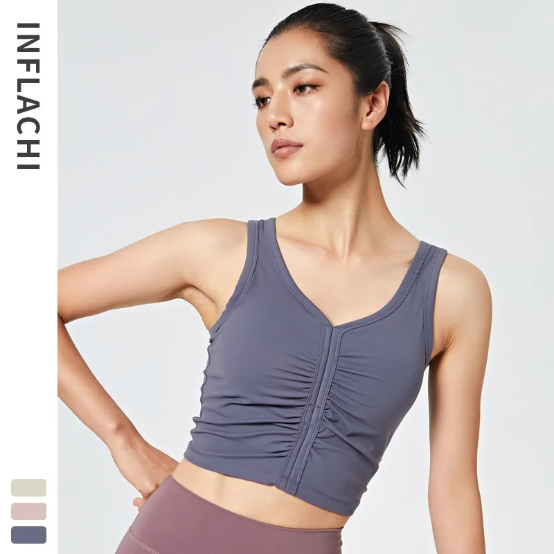 

New Outer Wear-Sports Brassiere Women Running Fitness Underwear Yoga Vest Push-up Shock-Resistant Do Wrinkle Sexy /30