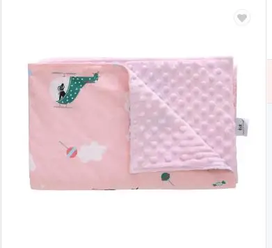 Синий Miracle Baby Minky Super Soft Baby Blankets Double Layer Cartoon Lovely Pattern Luxuries Appease Doll Newborn Swaddle Wrap - Цвет: Синий