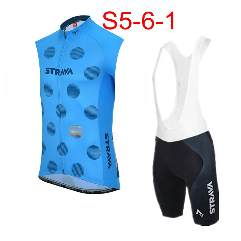 

STRAVA Men Cycling Sleeveless jersey Vest shorts sets Pro Team MTB Bike Clothing Maillot Cycling Ropa Ciclismo Hombre 121514