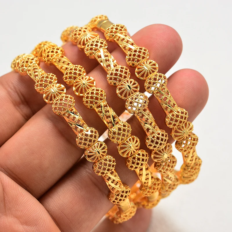 Wando 4 шт./лот Нигерии/Африка/Дубай/эфиопская Бижутерия Золотой браслет и для