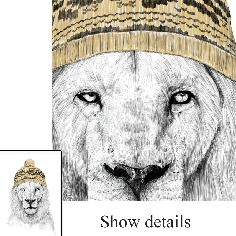 Абстрактная художественная шапка Постер с Львом Картина на холсте рисование