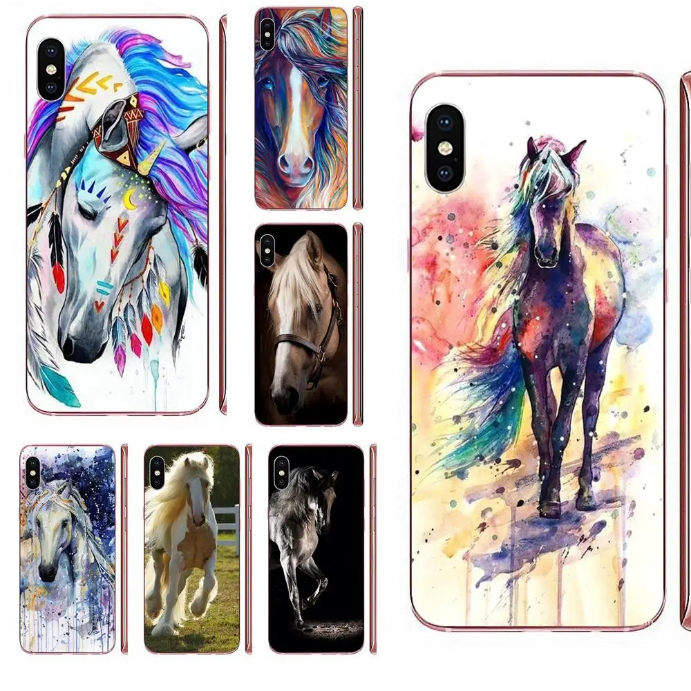Модный мягкий ТПУ чехол для Xiaomi Redmi 3 3S 4 4A 4X 5 6 6A 7 K20 Note 2 5A Plus Pro с акварелью лошадью