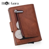 bisi goro mens card holder rfid blocking business men wallet leather coin bag mini purse credit cards case slim folding wallets