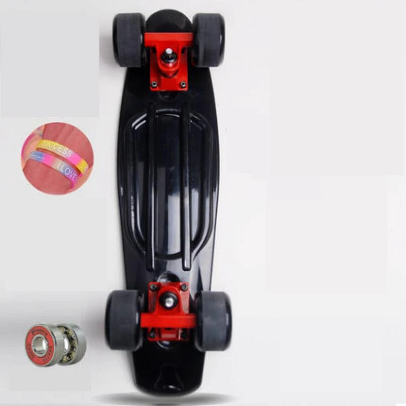 

8 Colors Mini Cruiser Skateboard 22inch Fish Board Children Scooter PP Longboard Penny Board Complete Printed Banana Skate Board