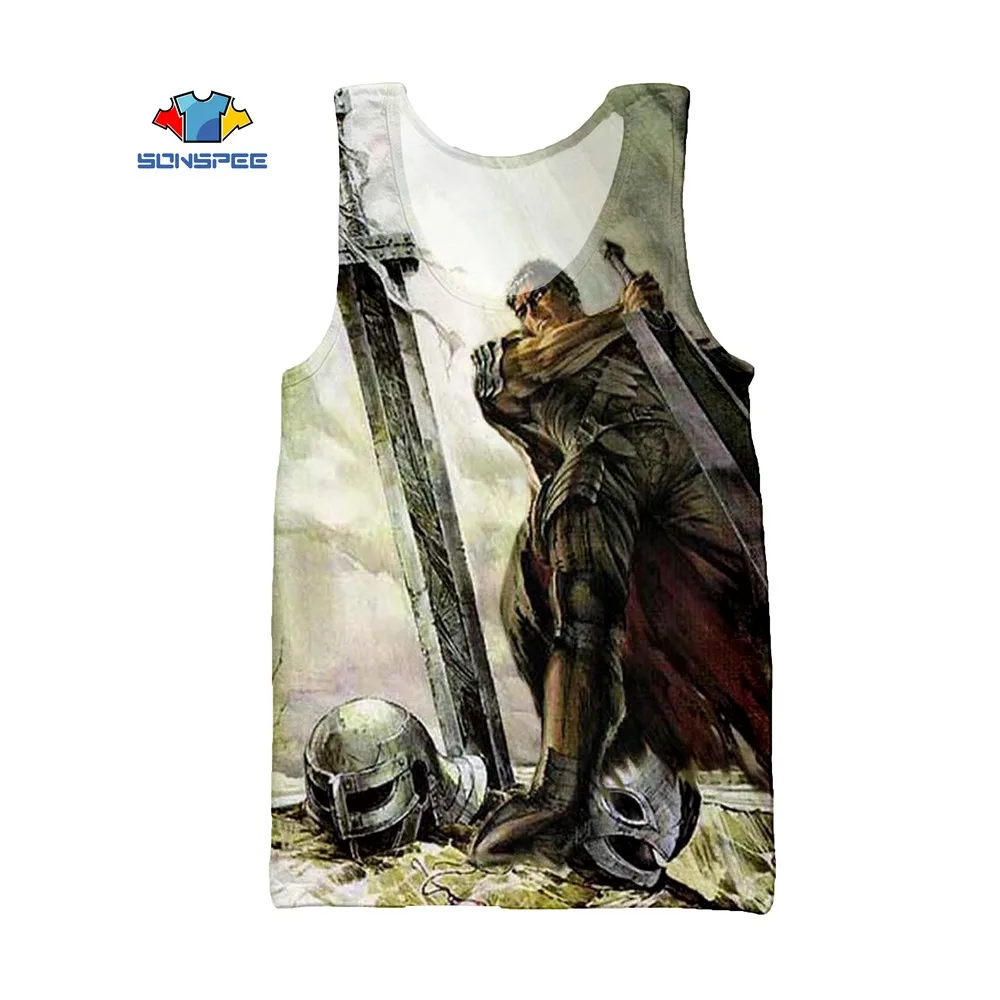 

SONSPEE Printing Anime 3D Summer Berserker Fun Men's Sleeveless Vest Street Ladies Vest Fashion Hip Hop Sports All-match Casual