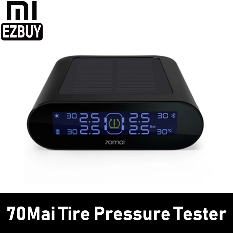 Xiaomi 70mai TPMS Тестер давления в шинах монитор солнечной энергии двойной usb зарядка 4