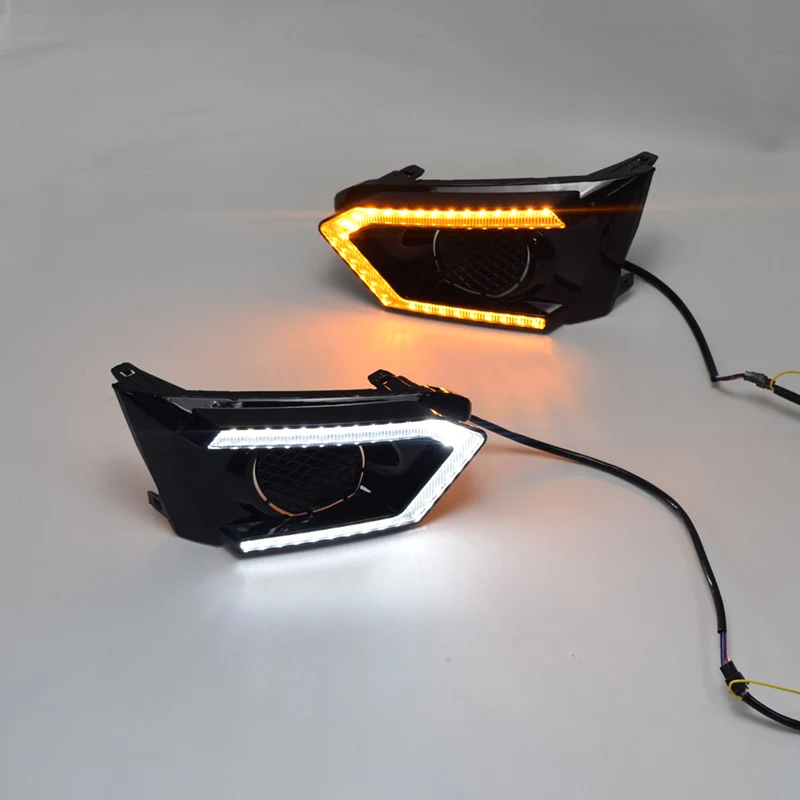 1 PAIR LED Daytime Running Light Waterproof Car 12V DRL fog Lamp with Turn Signal style Relay For Nissan Altima Teana 2019 | Автомобили и