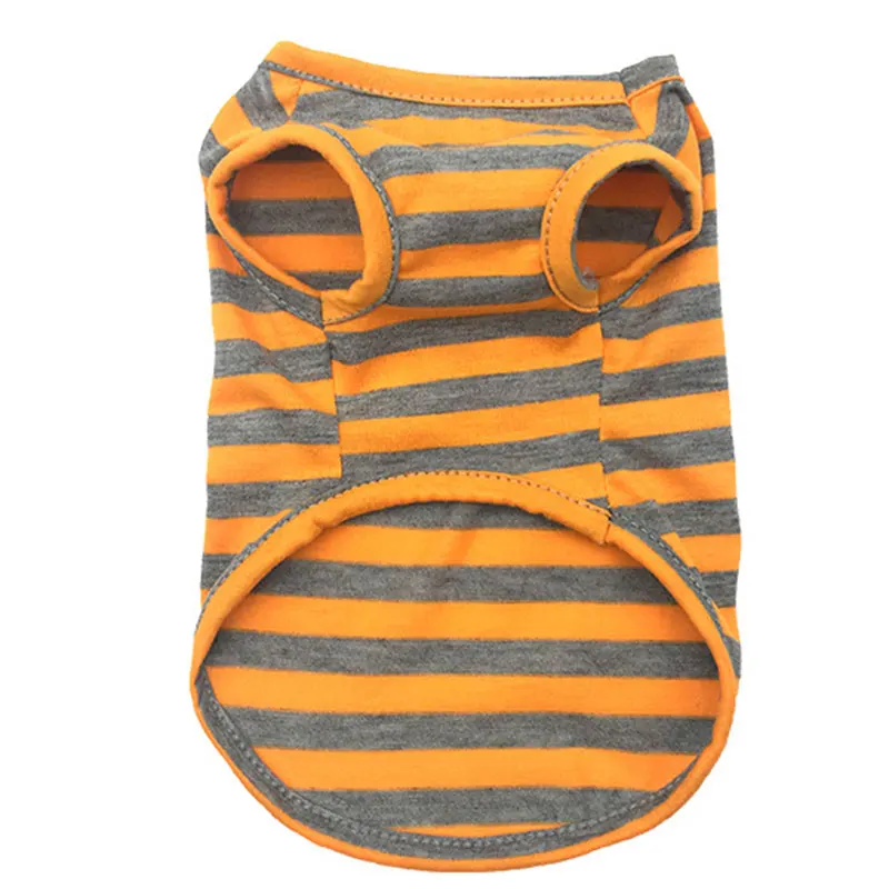 Модная одежда для маленьких собак кошек полосатый жилет летняя футболка