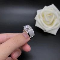 Male Ring 0.5Ct Round Cut Diamond Ring Engagement Male Jewelry Solid Platinum 950 Ring R140