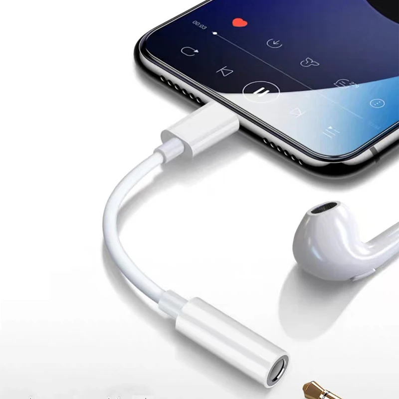 Адаптеры для наушников iPhone SE 11 Pro Max 7 8 Plus X XS XR Lightning на аудиокабель с разъемом 3 5 мм