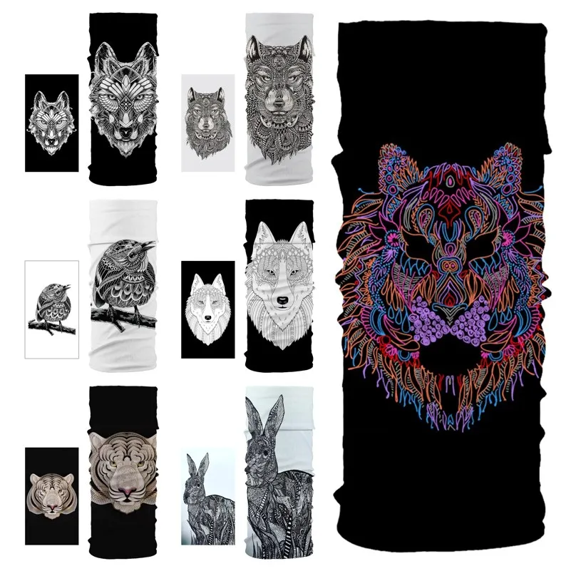 

Прекрасный кролик Тигр Волк Животное бесшовные Балаклава волшебный шарф головные уборы Спорт на открытом воздухе банданы Велоспорт Пешие ...