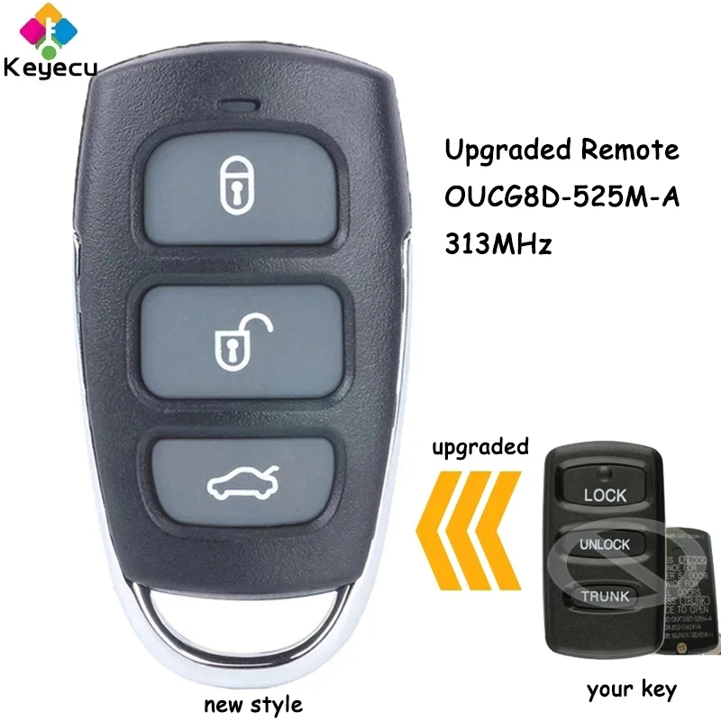 

KEYECU Upgraded Remote Car Key With 3 Buttons 313MHz for Mitsubishi Diamante Eclipse Galant Lancer Fob FCC ID: OUCG8D-525M-A