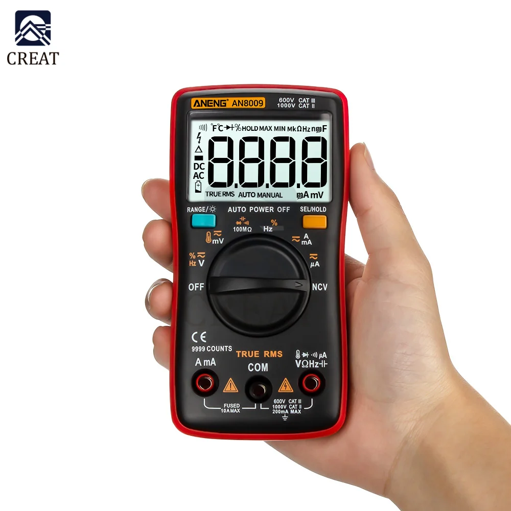 Цифровой фотометр AN8009 высокоточный мультиметр с функцией измерения напряжения и