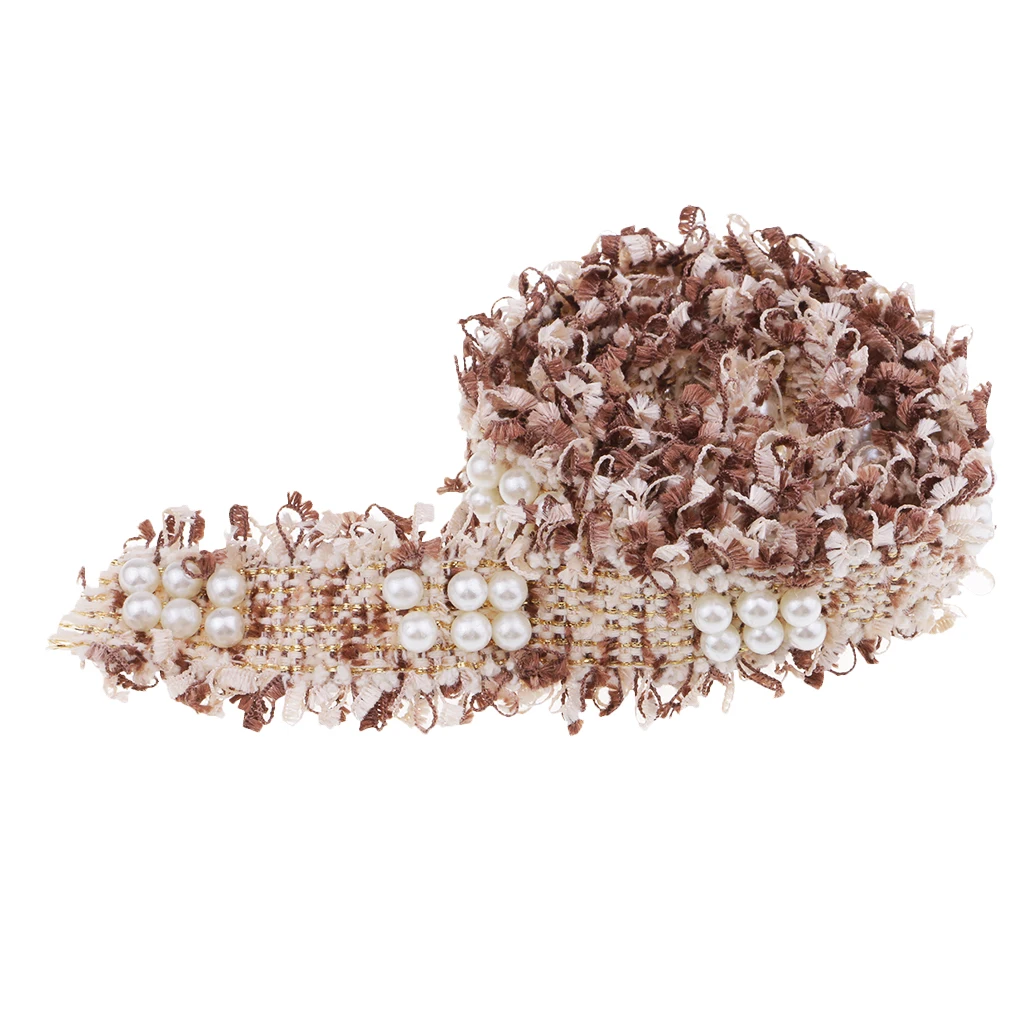 1 ярд бисерный жемчуг костюм с аппликацией украшение украшенное кружевной лентой