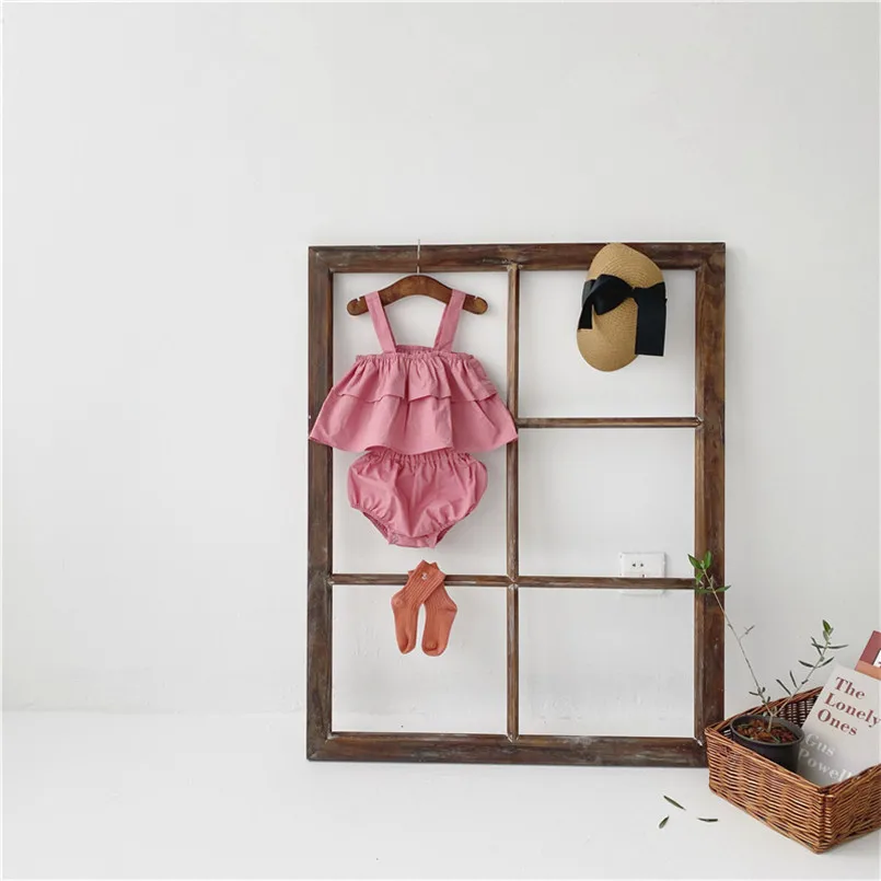 

Sweet princess girls clothing set summer suspender shirt+short pants suit for girls outfits children pajamas baby clothes suit