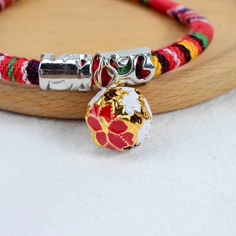 Цветной ошейник для питомцев хлопковый богемский колокольчик цветной шейный