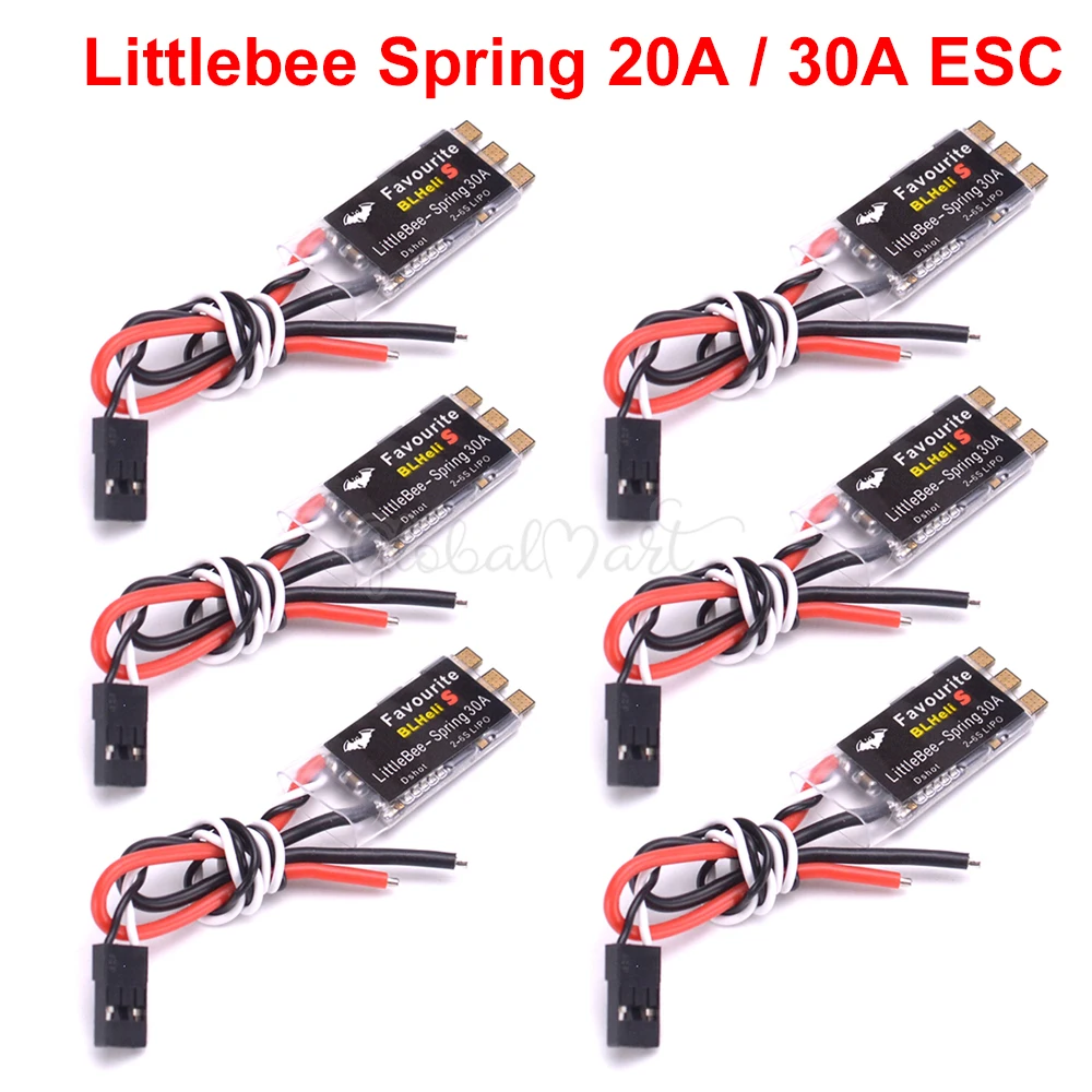 FVT LITTLEBEE BLlheli-s весна 20A 2-4 S/30A 2-6S ESC поддерживает Mulitshot DSHOT Oneshot42 OneShot125 для мультикоптера Martian 220