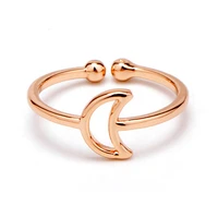 new copper plated s925 silver ring womens hollow moon ring simple opening finger ring fashion jewelry for women gift