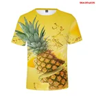 Футболка мужская с круглым вырезом, смешная Эстетическая рубашка с принтом ананаса, лимона, фруктов, с коротким рукавом, 3d Рисунок, уличная одежда