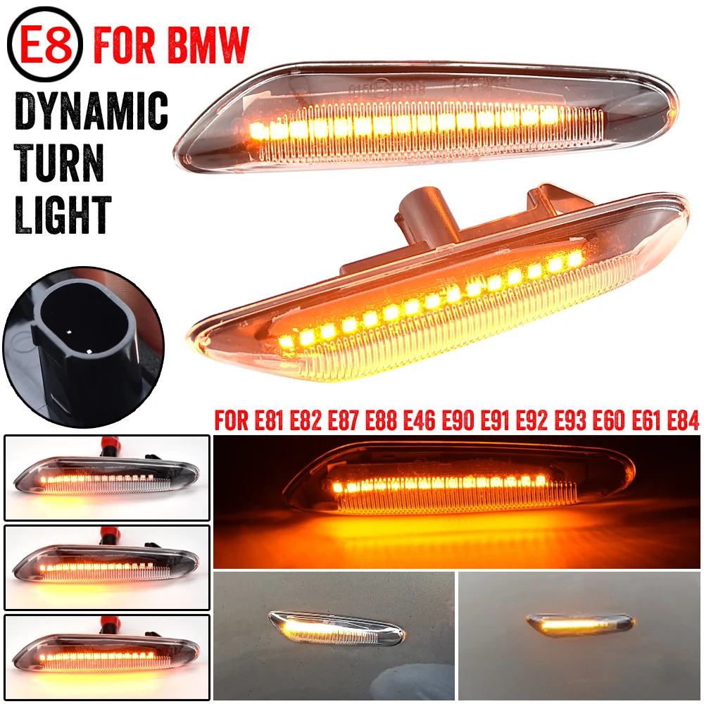 

Side Marker Car Styling Flowing Lights Smoked Lens Turn Signal Light Side Indicator Dynamic Led For BMW E90 E92 E60 E87 E82