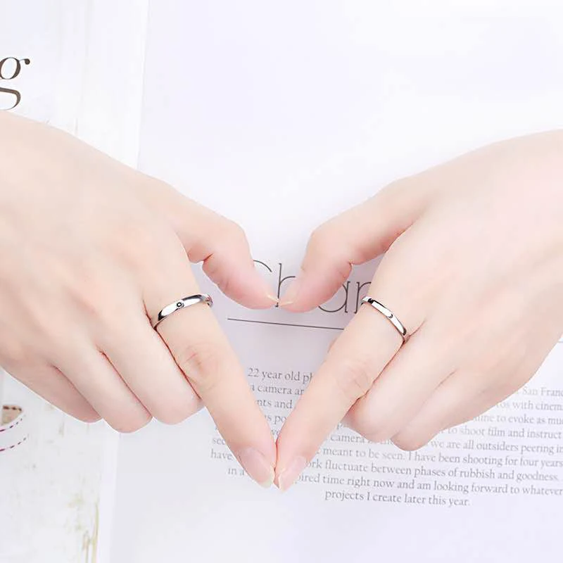 

Adjustable Rings for Women/Couples Simple Fashion Casual Under 2 Dollar Fit Engagement and Wedding Moon/Sun Design Silve Jewelry