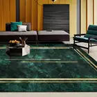 Ковер для гостиной из полиэстера, ковер с золотыми линиями, зеленый Абстрактный Коврик для спальни, напольные коврики для домашней зоны, коврик, домашний ковер для салона